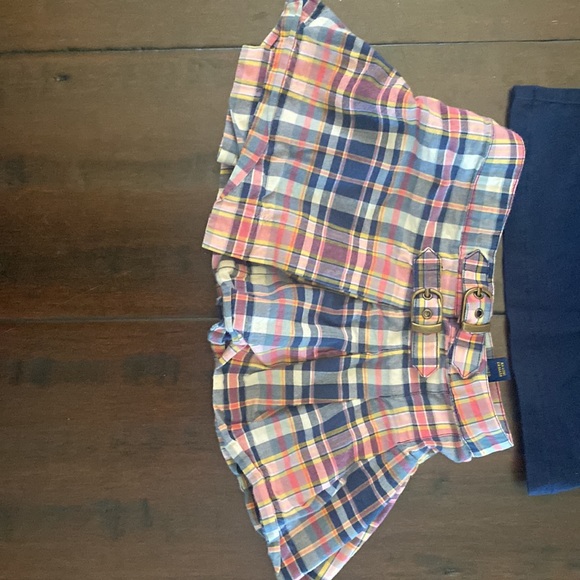 Little girl toddler plaid Ralph Lauren matching skirt and shirt - Picture 2 of 4